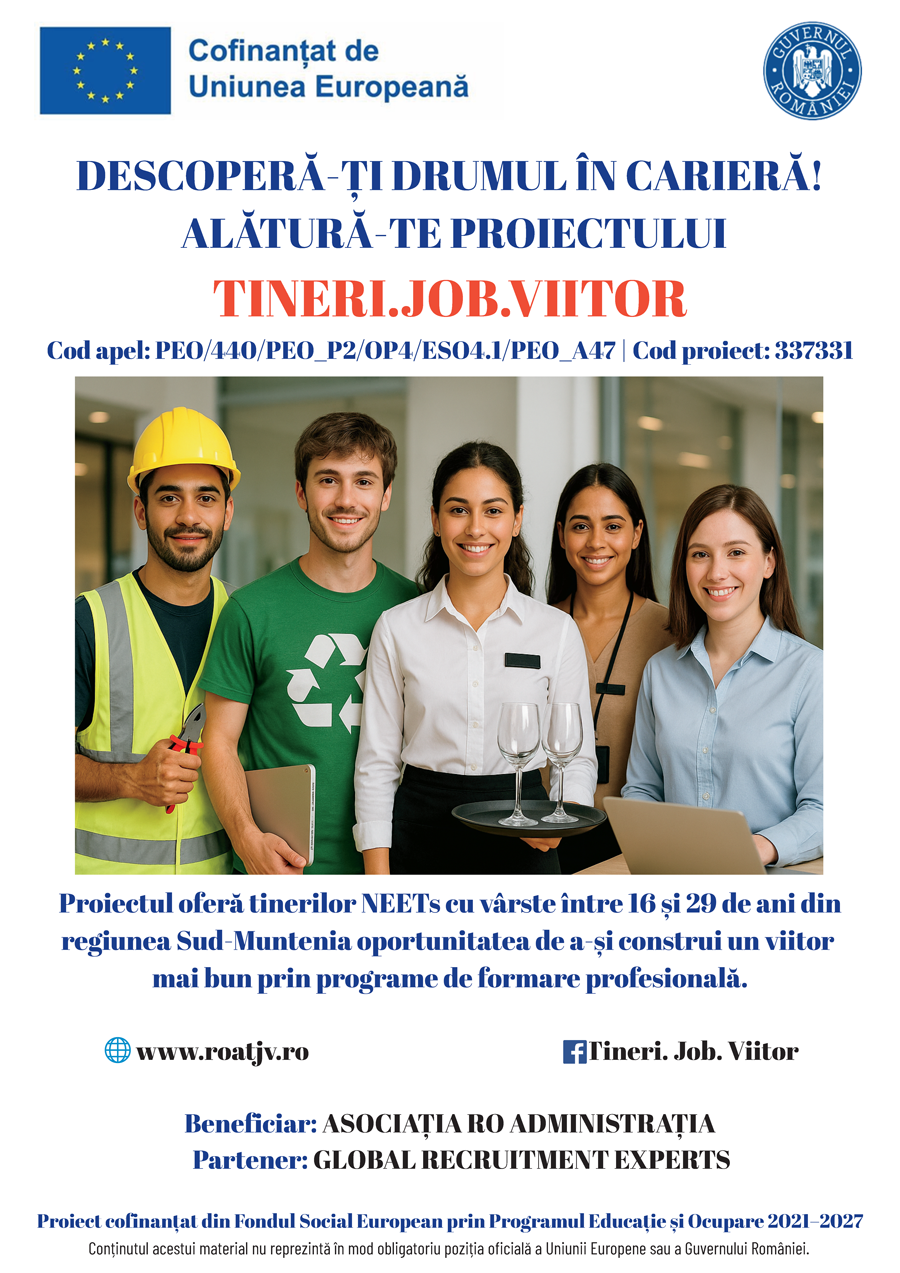 Afiș proiect - Tineri.Job.Viitor